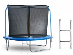 Батут спортивный Start Line Fitness 8 футов с внутренней сеткой и лестницей