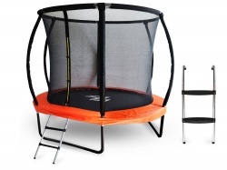 Батут спортивный Start Line Fitness GLOBAL PRO 8 футов с внутренней сеткой и лестницей