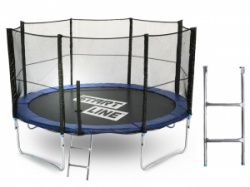 Батут спортивный Start Line Fitness 12 футов с внешней сеткой и лестницей