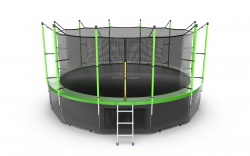 EVO JUMP Internal 16ft (Green) + Lower net. Батут с внутренней сеткой и лестницей, диаметр 16ft (зеленый) + нижняя сеть