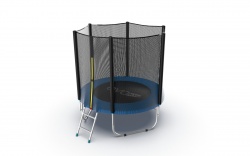 Батут EVO JUMP External 6ft с внеш. сеткой и лестницей, 183 см синий