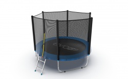 Батут EVO JUMP External 8ft с внеш. сеткой и лестницей, 244 см синий