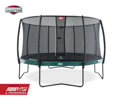 Батут Berg Elite+430 зеленый + защ. сеткой Deluxe 37.84.07