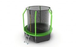 EVO JUMP Cosmo 6ft (Green) + Lower net. Батут с внутренней сеткой и лестницей, диаметр 183 см (зеленый) + нижняя сеть