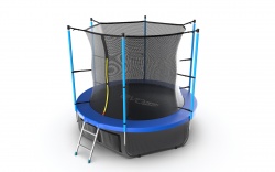 Батут EVO JUMP Internal 8ft синий  + Lower net. с внутр. сеткой и лестницей + нижняя сеть