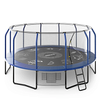 Дачный Пружинный Батут с внутр. с сеткой UNIX SUPREME GAME 16 FT Синий