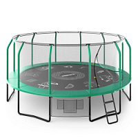 Дачный Пружинный Батут с внутр. с сеткой UNIX SUPREME GAME 16 FT GREEN