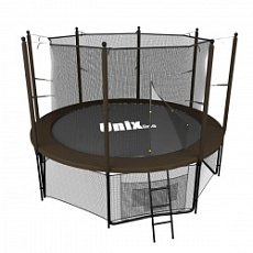Дачный Пружинный Батут UNIX Classic 8 FT С с внутр. сеткой и лестницей Black&Brown