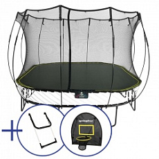 Комплект Батут беспружинный овальный SPRINGFREE O77 Лестница и Баскетбольное кольцо