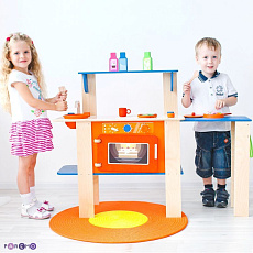 Деревянная кухня-трансформер для детей "Гавайский микс" с 16 аксессуарами PAREMO PK115