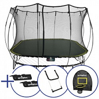 Комплект Батут беспружинный квадратный SPRINGFREE S113 Лестница, Крепеж и Баскетбольное кольцо
