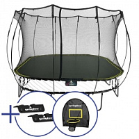 Комплект Батут беспружинный квадратный SPRINGFREE S113 Крепеж и Баскетбольное кольцо