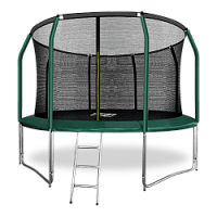 Спортивный батут премиум 12FT с внутренней сеткой и лестницей (Dark green) ARLAND