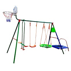 Детский уличный комплекс с баскетбольным кольцом и батутом DFC MTB-01