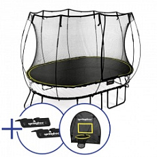 Комплект Батут беспружинный овальный SPRINGFREE O77 Крепеж и Баскетбольное кольцо