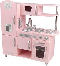 Кухня детская из дерева "Винтаж", цвет Розовый (Pink Vintage Kitchen) KidKraft 53179_KE