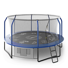 Дачный Пружинный Батут UNIX SUPREME GAME 14 FT синий